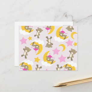 Carte Postale Motif D'Ours, Nounours, Mignons Ours, Étoiles