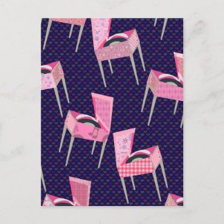 Carte Postale Motif du lecteur de disques Crazy Retro