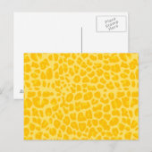 Carte Postale Motif empreinte de léopard jaune pastel (Devant / Derrière)