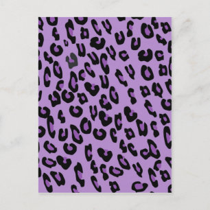 Carte Postale Motif empreinte de léopard violet