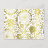 Carte Postale Motif en cachemire d'or (Devant)