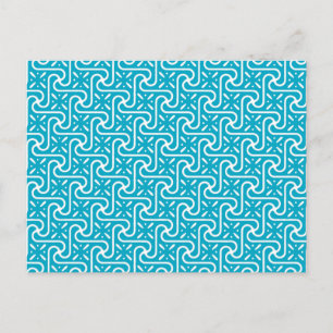 Carte Postale Motif en carrelage égyptien, turquoise et blanc