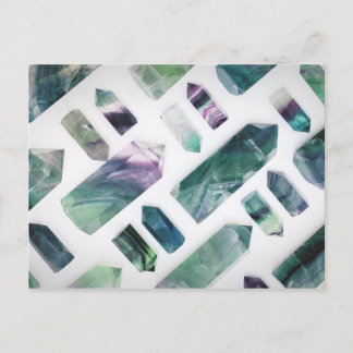 Carte Postale Motif en cristal Fluorite vert tendance