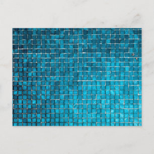 Carte Postale Motif en mosaïque bleue