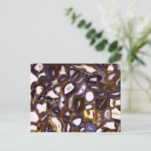 Carte Postale Motif en pierre blanche Brown violet (Debout devant)