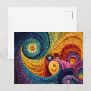 Carte Postale Motif en spirale abstrait Texture de tourbillon 3D