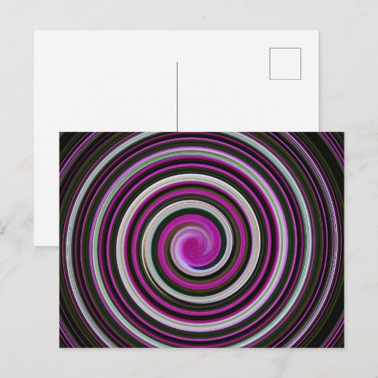 Carte Postale Motif en spirale violette (Devant / Derrière)