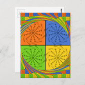 Carte Postale Motif en tissu égyptien sans couture (Devant / Derrière)