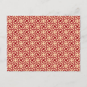 Carte Postale Motif en tuiles égyptiennes, marron et pêche