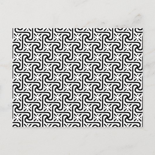 Carte Postale Motif en tuiles égyptiennes, noir et blanc (Devant)