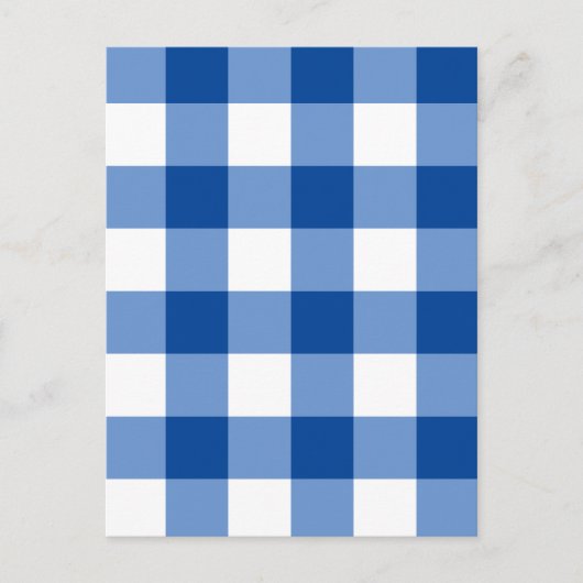Carte Postale Motif en vichy bleu (Devant)
