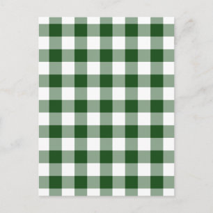 Carte Postale Motif En vichy vert et blanc