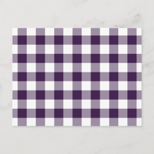 Carte Postale Motif En vichy violet et blanc