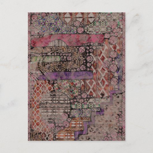 Carte Postale Motif ethno abstrait - Art folklorique 1 (Devant)