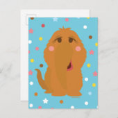 Carte Postale Motif Étoiles et Points Bleus de Snuffleupagus (Devant / Derrière)