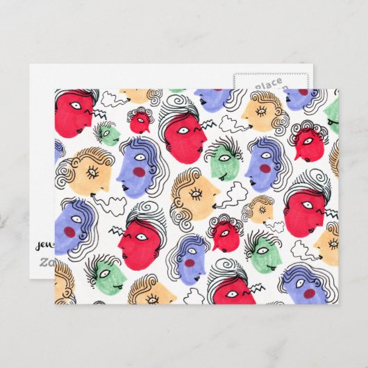 Carte Postale Motif Facebook (Devant / Derrière)