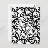 Carte Postale Motif fantôme noir et blanc (Devant / Derrière)