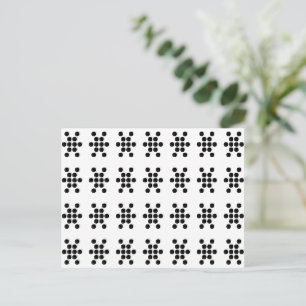 Carte Postale Motif festif des flocons blancs noirs