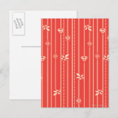 Carte Postale Motif feuille Supergirl rouge (Devant / Derrière)