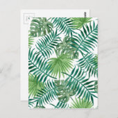 Carte Postale Motif Feuille tropical (Devant / Derrière)