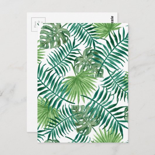 Carte Postale Motif Feuille tropical (Devant / Derrière)