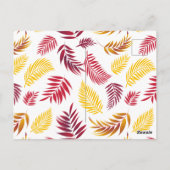 Carte Postale Motif Feuille tropical 20 (Dos)