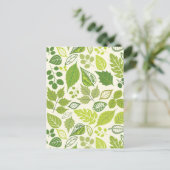 Carte Postale Motif Feuille verte (Debout devant)