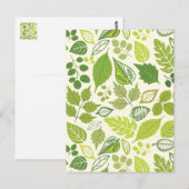 Carte Postale Motif Feuille verte (Devant / Derrière)