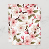 Carte Postale Motif Fleurs cerises (Devant / Derrière)