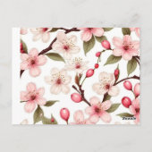 Carte Postale Motif Fleurs cerises (Dos)