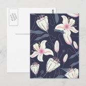 Carte Postale Motif Fleurs Vintage (Devant / Derrière)