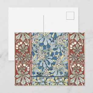 Carte Postale Motif floral Art nouveau vintage au marronnier