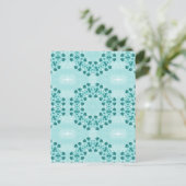 Carte Postale Motif floral, bleu Turquoise (Debout devant)