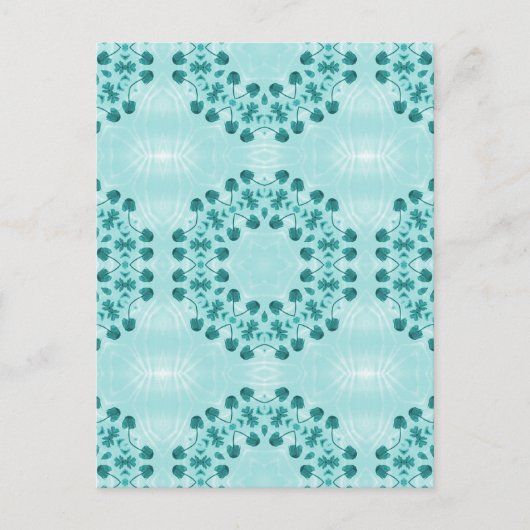Carte Postale Motif floral, bleu Turquoise (Devant)
