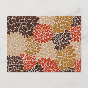 Carte Postale Motif floral d'automne