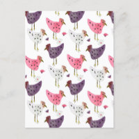 Motif floral de coq à l'aquarelle  