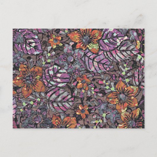 Carte Postale Motif floral de couleurs pastel, art numérique rom (Devant)