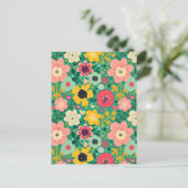 Carte Postale Motif floral funky (Debout devant)