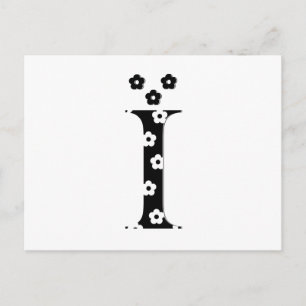 Carte Postale Motif floral lettre I