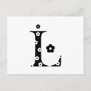 Carte Postale Motif floral lettre L