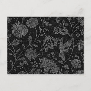 Carte Postale Motif floral noir élégant