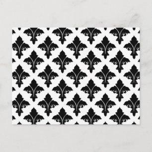 Carte Postale Motif floral noir et blanc rétro