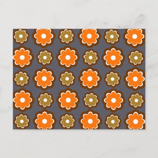 Carte Postale Motif floral rétro (Devant)