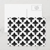 Carte Postale Motif floral rétro noir et blanc (Devant / Derrière)