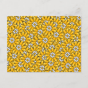 Carte Postale Motif floral superposé jaune vif