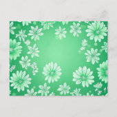 Carte Postale Motif floral sur fond vert (Devant)