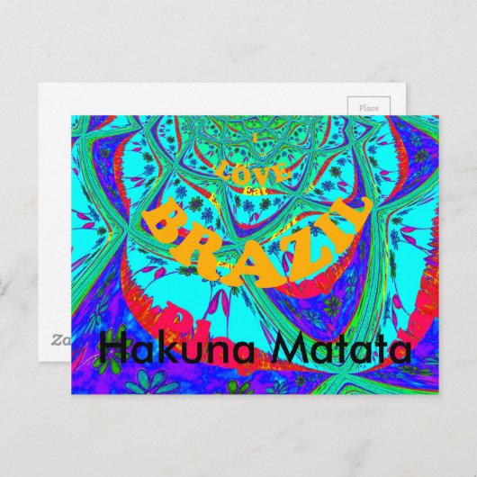 Carte Postale Motif floral vibrant : Hommage brésilien Manger Am (Devant / Derrière)