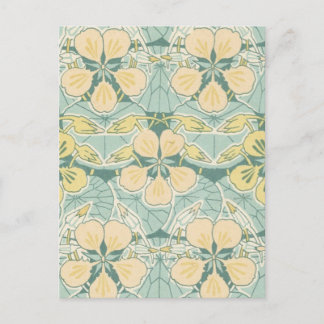 Carte Postale motif floral vintage délicat art nouveau