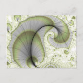 Carte Postale Motif fractal Abstrait vert feuilles (Devant)