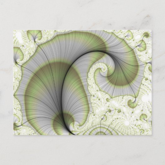 Carte Postale Motif fractal Abstrait vert feuilles (Devant)